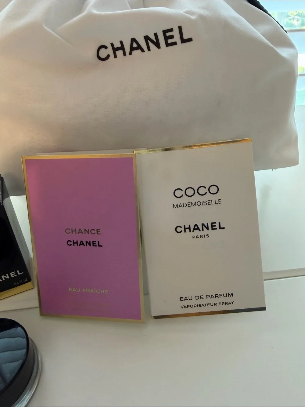 CHANEL Gift Set with Pink & White Packaging